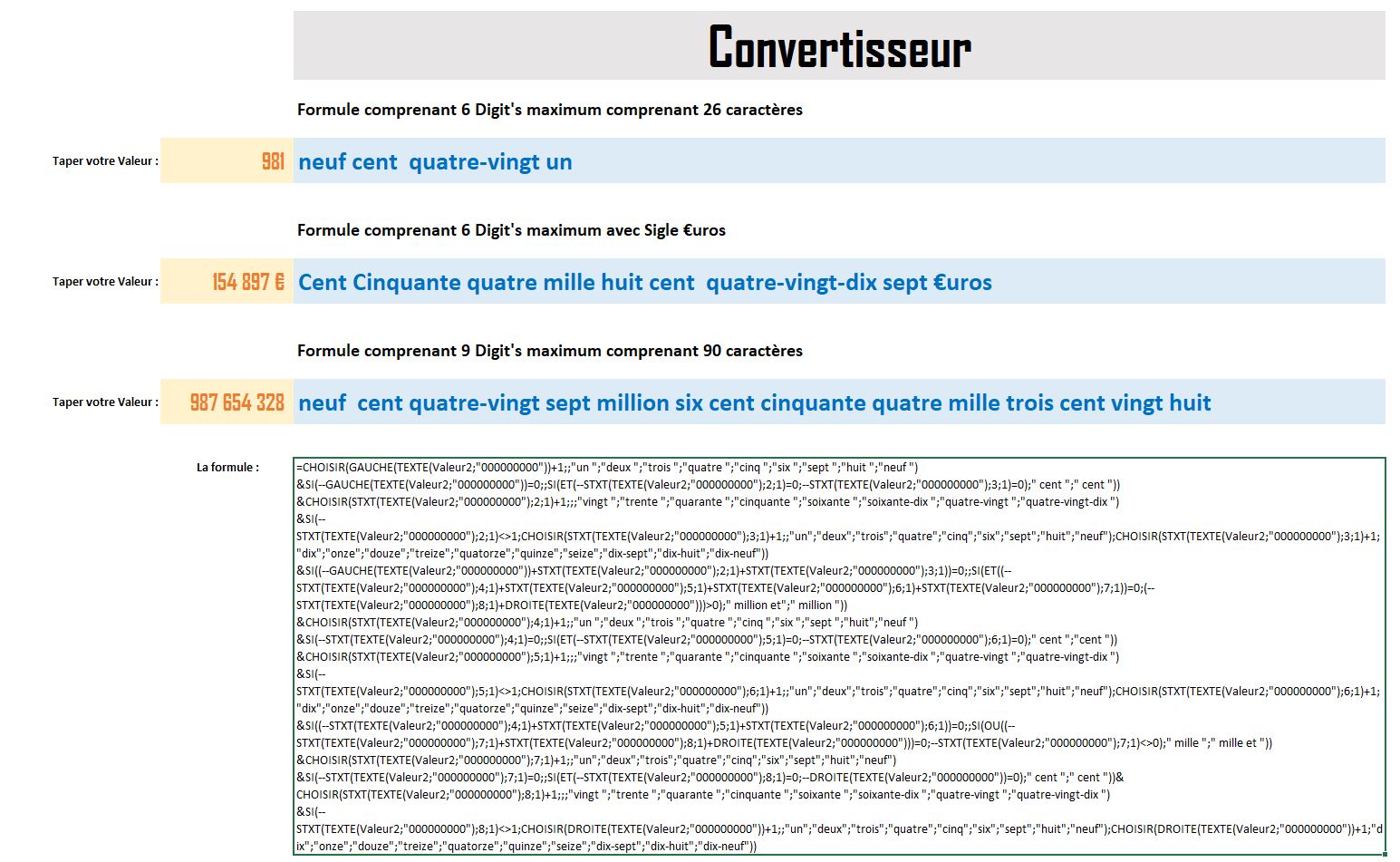 Apprentissage Concevoir un Convertisseur de Chiffre en Lettre